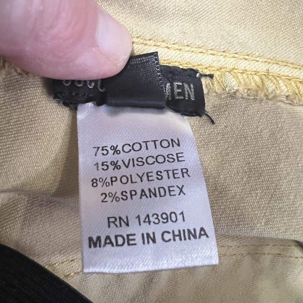 Coco + Carmen Jeans OMG Skinny Leg High Rise Stretch Denim Mustard Womens Large - Picture 10 of 10